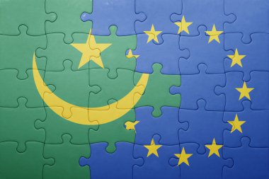 Moritanya ve Avrupa Birliği'nin ulusal bayrak ile bulmaca