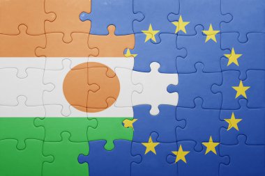 Nijer ve Avrupa Birliği'nin ulusal bayrak ile bulmaca