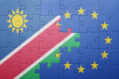 Namibya ve Avrupa Birliği'nin ulusal bayrak ile bulmaca