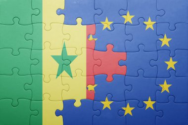 bayrağı senegal ve Avrupa Birliği ile bulmaca