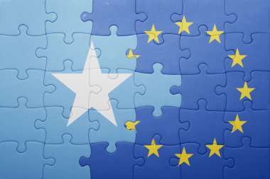 Somali ve Avrupa Birliği'nin ulusal bayrak ile bulmaca