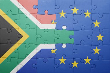 Güney Afrika ve Avrupa Birliği'nin ulusal bayrak ile bulmaca