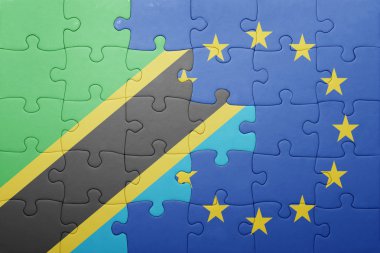 Tanzanya ve Avrupa Birliği ulusal bayrak ile bulmaca