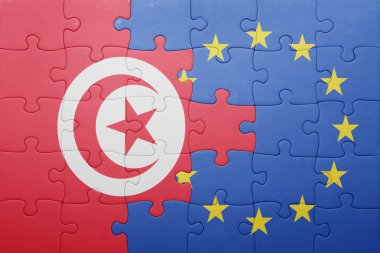 Tunus ve Avrupa Birliği'nin ulusal bayrak ile bulmaca