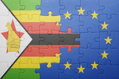 Zimbabve ve Avrupa Birliği ulusal bayrak ile bulmaca
