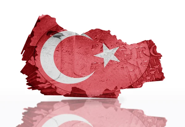 euro para doku Türkiye bayrağı ile Türkiye Haritası