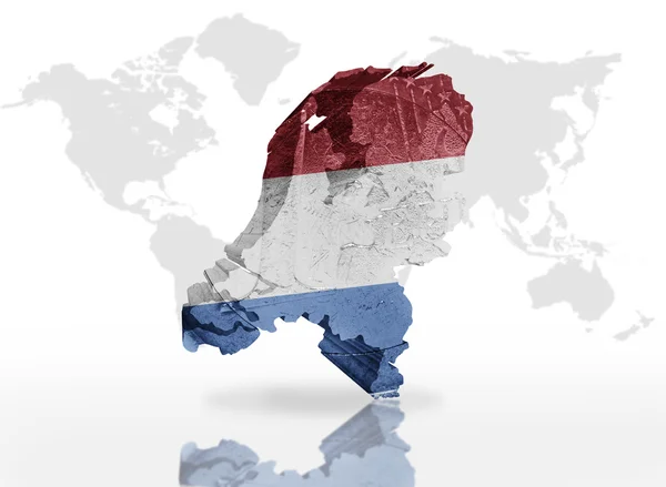 荷兰荷兰国旗的欧元硬币纹理上的地图 — 图库照片