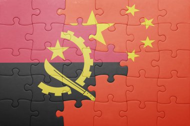 Çin ve angola ulusal bayrak ile bulmaca