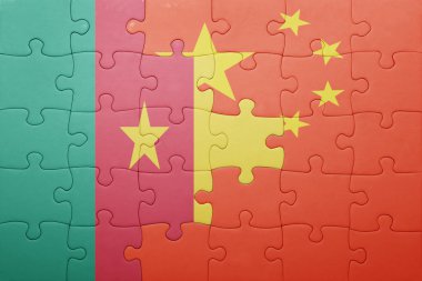 Çin ve Kamerun ulusal bayrak ile bulmaca