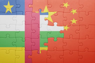 Çin ve Orta Afrika Cumhuriyeti ulusal bayrak ile bulmaca