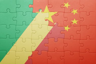 Çin ve Cumhuriyeti Kongo ulusal bayrak ile bulmaca