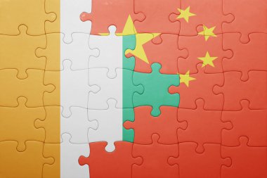 Çin Ulusal bayrak ile bulmaca ve Fildişi Sahili