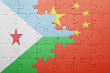 Çin ve Cibuti bayrağı ile bulmaca