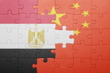 Çin ve Mısır ulusal bayrak ile bulmaca