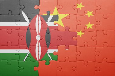 Çin ve kenya ulusal bayrak ile bulmaca