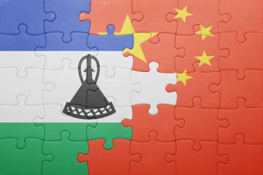 Çin ve Lesoto bayrağı ile bulmaca