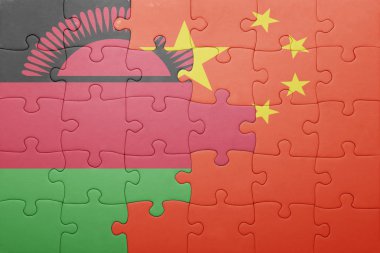 Çin ve malawi ulusal bayrak ile bulmaca