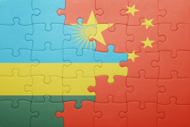Çin ve Ruanda ulusal bayrak ile bulmaca
