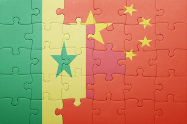Çin ve senegal ulusal bayrak ile bulmaca