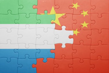 Çin ve sierra leone ulusal bayrak ile bulmaca