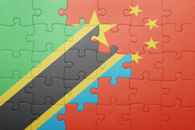 Tanzanya ve Çin Ulusal bayrak ile bulmaca