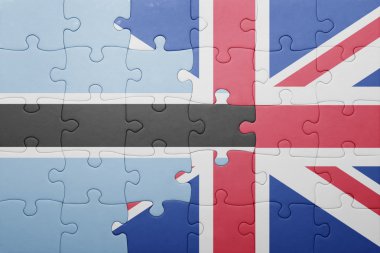 Büyük Britanya ve Botsvana ulusal bayrak ile bulmaca