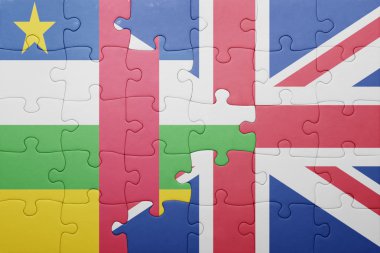 Büyük Britanya ve Orta Afrika Cumhuriyeti ulusal bayrak ile bulmaca