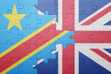 Büyük Britanya'nın ulusal bayrak ve Kongo Demokratik Cumhuriyeti ile bulmaca