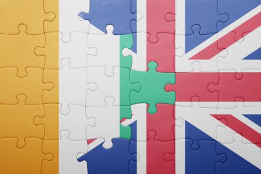 Büyük Britanya ve Fildişi Sahili ulusal bayrak ile bulmaca