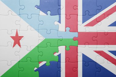 Büyük Britanya ve Cibuti ulusal bayrak ile bulmaca