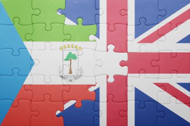 Büyük Britanya ve Ekvator Ginesi ulusal bayrak ile bulmaca