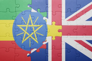 Büyük Britanya ve Etiyopya ulusal bayrak ile bulmaca