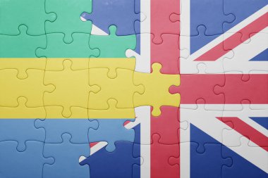 Büyük Britanya ve gabon ulusal bayrak ile bulmaca