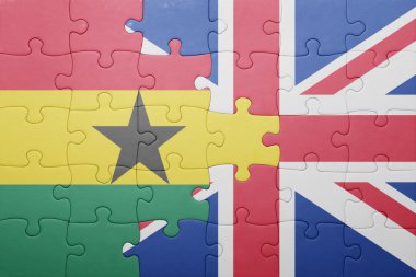 Büyük Britanya ve Gana ulusal bayrak ile bulmaca