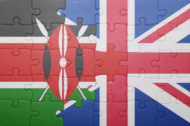 İngiltere ve kenya ulusal bayrak ile bulmaca