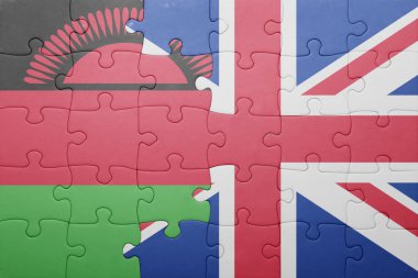 Büyük Britanya ve malawi ulusal bayrak ile bulmaca