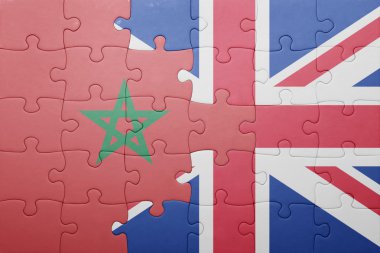 Büyük Britanya ve Fas ulusal bayrak ile bulmaca