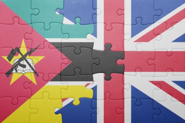 Büyük Britanya ve Mozambik ulusal bayrak ile bulmaca