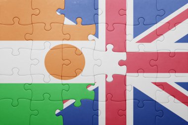 Büyük Britanya ve Nijer ulusal bayrak ile bulmaca