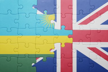 Büyük Britanya ve Ruanda ulusal bayrak ile bulmaca