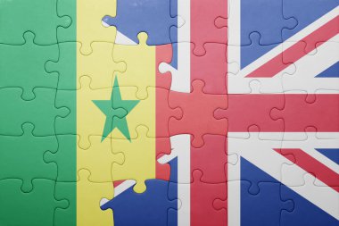 Büyük Britanya ve senegal ulusal bayrak ile bulmaca 
