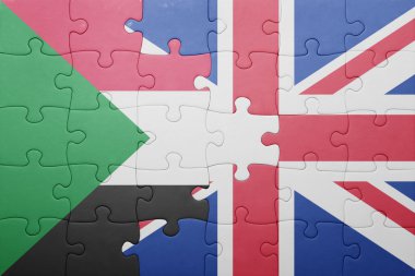 Büyük Britanya ve sudan ulusal bayrak ile bulmaca