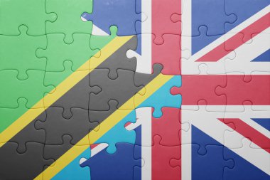 Büyük Britanya ve Tanzanya ulusal bayrak ile bulmaca
