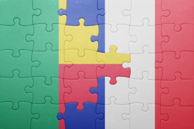 benin ve Fransa ulusal bayrak ile bulmaca
