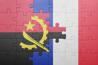 angola ve Fransa ulusal bayrak ile bulmaca
