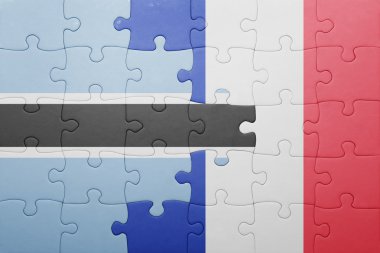 Botsvana ve Fransa ulusal bayrak ile bulmaca