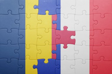 chad ve Fransa ulusal bayrak ile bulmaca