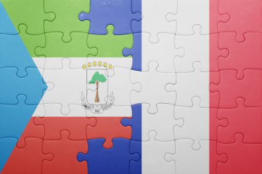 Ekvator Ginesi ve Fransa ulusal bayrak ile bulmaca