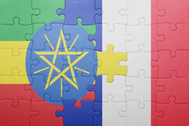 Etiyopya ve Fransa ulusal bayrak ile bulmaca