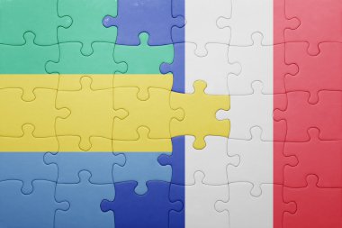 gabon ve Fransa ulusal bayrak ile bulmaca